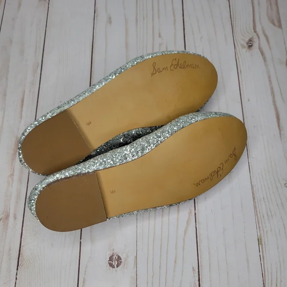 Sam Edelman Kids Silver Sparkle Ballet Shoes - Picture 4 of 5